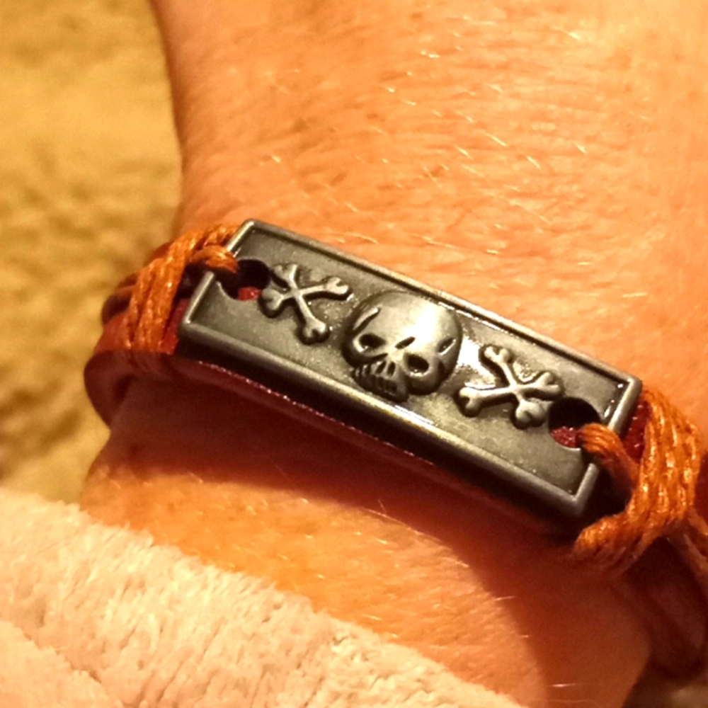 Genuine Leather Skull bracelet